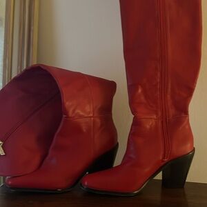 Jessica Simpson Raven leather 3 inch heel boots